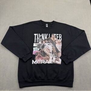 Tate McRae Think Later World Tour 2024 Crewneck Sweater Size M Black Heavy Blend
